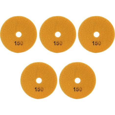 Ortviai Disques de polissage diamant humides 4 pouces (100 mm) pour marbre, granit et céramique – Lot de 5, grain 150 (1/4)