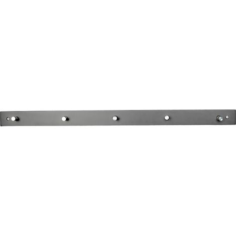 Appendiabiti da parete Padova in legno e metallo nero 5 ganci 70x5 cm