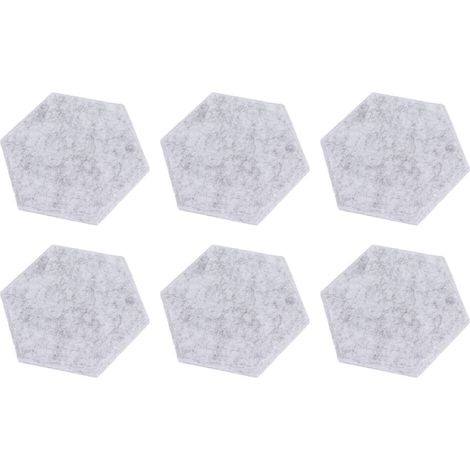 Lot de 12 panneaux acoustiques hexagonaux haute densité, insonorisants et à bords biseautés, 14 x 12 x 7 cm, gris clair (1/5)