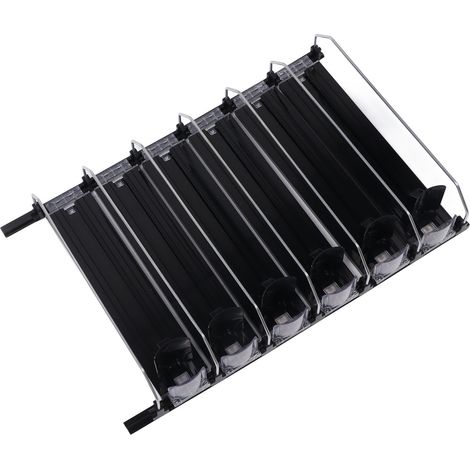 Automatischer Dosenorganizer für den Kühlschrank, 31 cm, verstellbare Breite, benutzerfreundlich, platzsparend, schwarz (1/5)