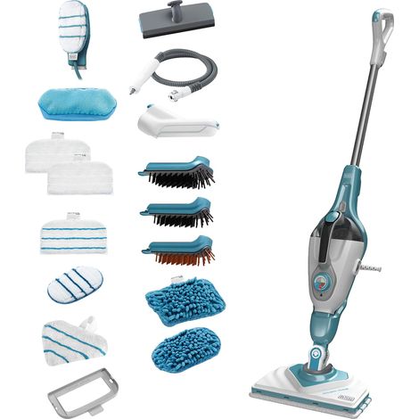 BLACK+DECKER Scopa a vapore multifunzione 2 in 1 con pulitore portatile, guanto STEAMitt e 17 accessori, BHSM1615DAM-QS (1/4)
