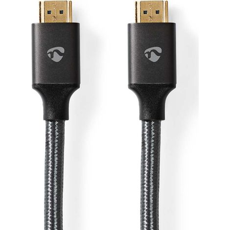 Cable HDMI™ de ultra alta velocidad  Conector HDMI™  Conector HDMI™  8K@60Hz  48 Gbps  2,00 metros  Redondo  6,3 milímetros  Antracita / Gris Con Metal  Caja de cartón con ventana cubierta