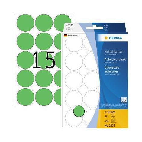 HERMA Vielzwecketiketten grün 32 mm rund Papier 480 St. (1/3)