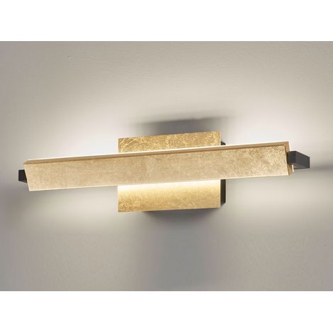 LED Wandleuchte PARE schwenkbar & dimmbar Blattgoldfarben, Breite 40cm (1/5)