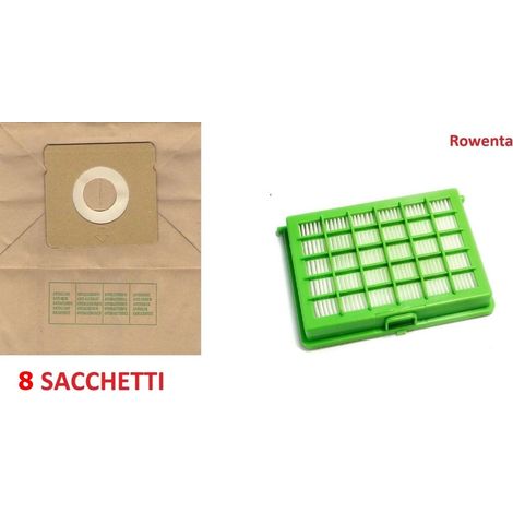 ROWENTA FILTRO HEPA+8SACCHETTI ASPIRAPOLVERE COMPACTEO CITY SPACE ERGO RW33 FE39