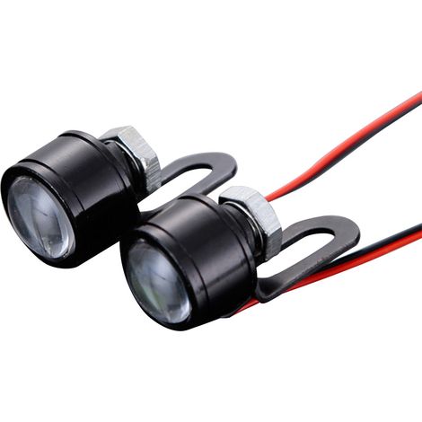 Lot de 2 phares LED œil d'aigle 12V AC 150mA 3W en aluminium, éclairage blanc pour moto (1/5)