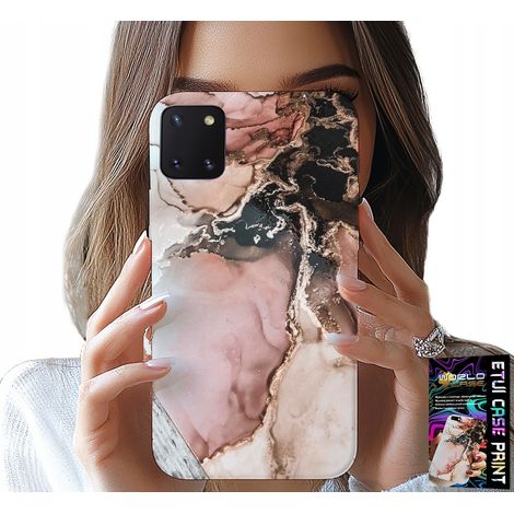 Custodia per Samsung Galaxy A81 - eleganti motivi effetto marmo alla moda + vetro (1/5)