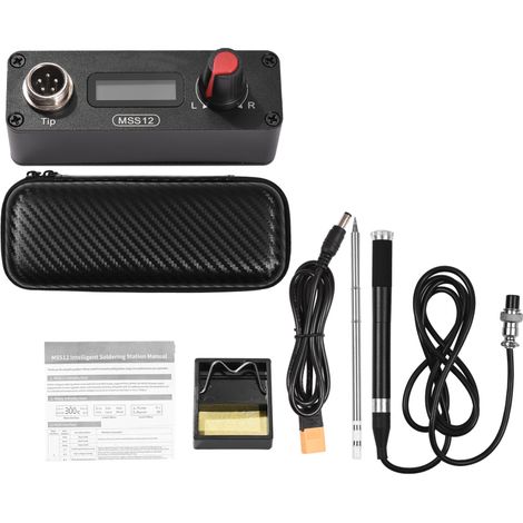 Irovami Station de soudage portable MSS12 Mini OLED avec fer à souder électrique et étui zippé, compatible avec T12 et alimentation PD30/3S-6S/12V-25V (1/5)