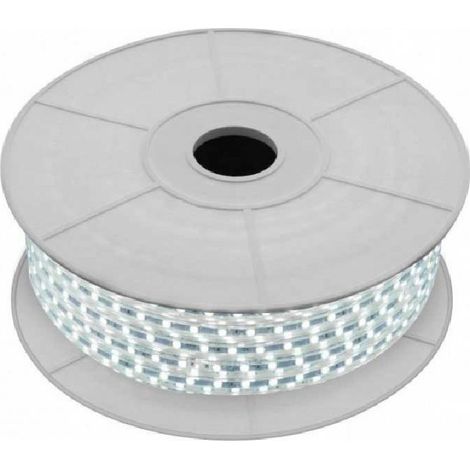 TrAdE Shop Traesio - Strisce Led Gommate 2835 144d 10mm 100mt 220v Vari Toni Di Colori Luce 2835smd - -Bianco Freddo - (1/2)