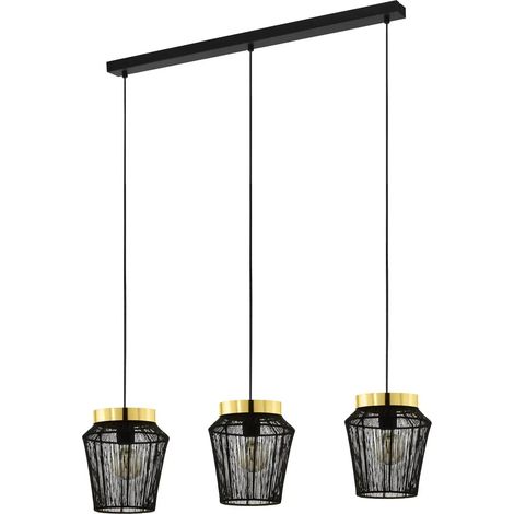 [GEBRAUCHT] B-Ware Eglo Hängeleuchte Pendelleuchte Escandidos Schwarz Gold Dreiflammig Wohnzimmer