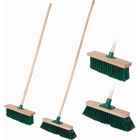 Brosse d'extérieur 40x120 cm – Bâton en bois pour surfaces extérieures – Nettoyage efficace des débris et salissures – Peragashop