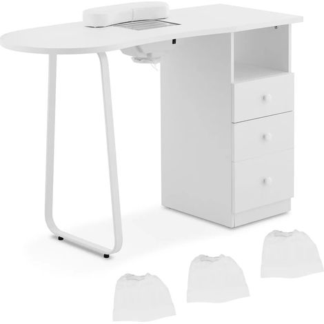Tavolo manicure professionale con 3 cassetti aspirapolvere MDF lamiera stagnata 140009976