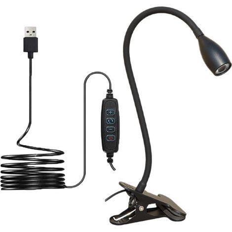 Lampe à pince LED dimmable noir - Lampe de bureau LED à pince - lampe de table avec GU10-LED, 400lm, 3 000K (1/3)