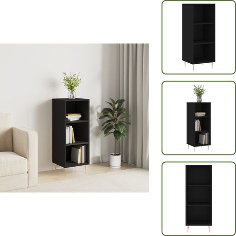 Sideboard Schwarz 34,5x32,5x90 cm Holzwerkstoff - Schreibtisch - Wohnzimmermöbel - Sideboard Schwarz - Regal - Aufbewahrung (1/5)