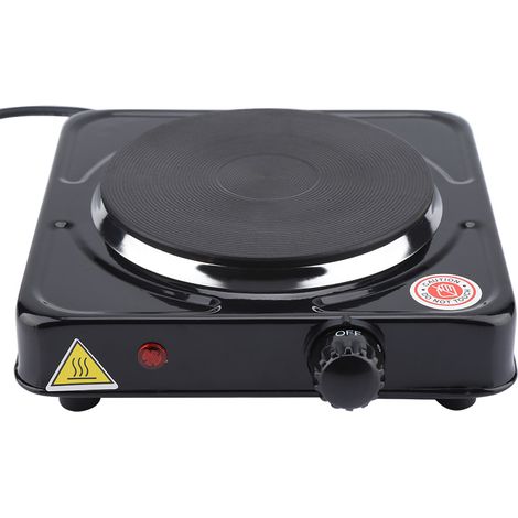 Cuisinière électrique économique et sûre pour préparer thé, café et lait, usage domestique, 1000 W, 220-240 V (prise UE, noir) (1/5)