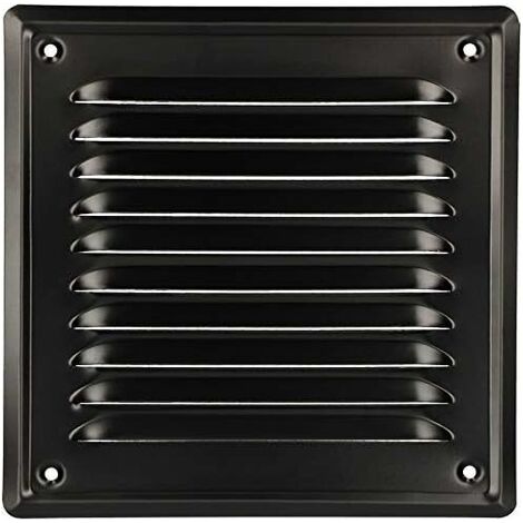 Grille de ventilation 165 x 165 mm – Acier galvanisé noir – Résistante à la corrosion – Moustiquaire anti-insectes – Pour cheminées et façades-NANOTEH (1/5)