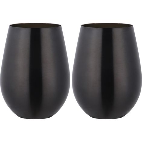 Lot de 2 gobelets à bière en acier inoxydable 304 - Couleur noire (1/5)