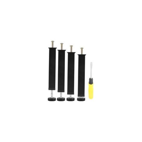 25 cm lange, einschraubbare Bettbeine, 4 Stück, verstellbare Lattenrostbeine, schwarze Metall-Bettstütze, Möbelfüße (1/4)
