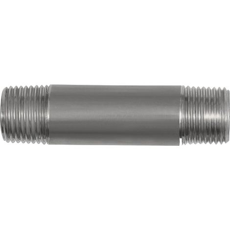 Riegler Rohrdoppelnippel, R 1/4, Länge 200 mm, Edelstahl 1.4571 (1/2)