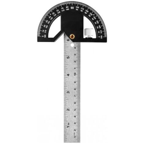Rapporteur d'angle, Règle de Marquage et Mesures en Menuiserie, Outil de Règle de Menuiserie 304mm Acier Inoxydable, Chercheur d'angle 0-180° pour Peinture Dessin Mesurer