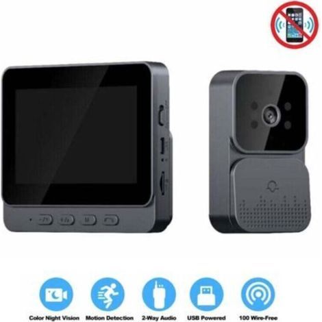 Sonnette vidéo visiophone 4.3 pouces – Écran IPS – Interphone vidéo sans WiFi – Vision nocturne infrarouge – Autonomie jusqu'à 3 mois (1/3)