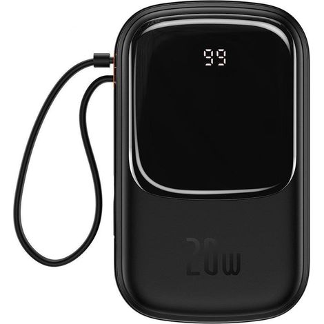 Powerbank con ricarica rapida 20000mAh 20W QC-PD-SCP-FCP Cavo Lightning per iPhone nero (1/5)