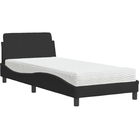 Maison Exclusive - Letto con Materasso Dover Nero 80x200 cm in Velluto (1/5)
