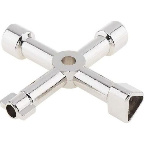 Clé Croisée - 4 Voies - Pour Armoire De Commande Et Vannes Gaz Eau Électricité - 1 Pièce (1/4)