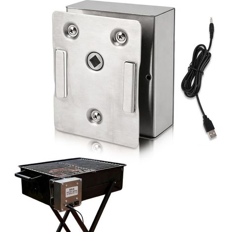 Moteur de rôtissoire pour barbecue 12 V, robuste, charge maximale de 70 kg, avec interrupteur marche/arrêt et faible niveau sonore. (1/4)