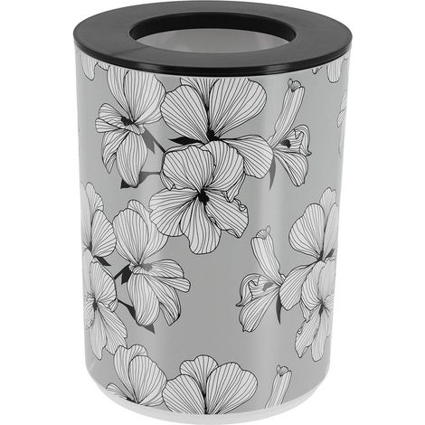 Cestino in pp stampato con coperchio 5l - ecrin gris - Tendance