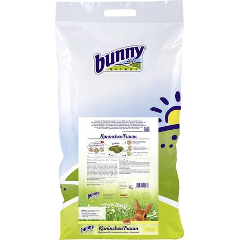 bunny KaninchenTraum BASIC 4kg für Zwergkaninchen ab dem 6. Lebensmonat Futtertrog & Kleintierfutter (1/2)