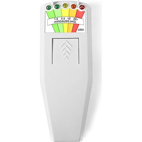 Détecteur de rayonnement EMF Gauss mètre portable Moniteur de champ magnétique 5 LED G-Blanc