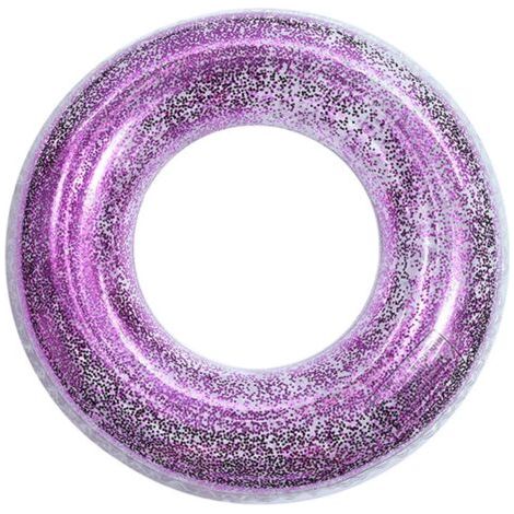 Bouée à paillettes, bouée gonflable transparente à paillettes, bouée flottante résistante, bouée tube à paillettes pour adultes, fête d'été à la piscine (1/4)