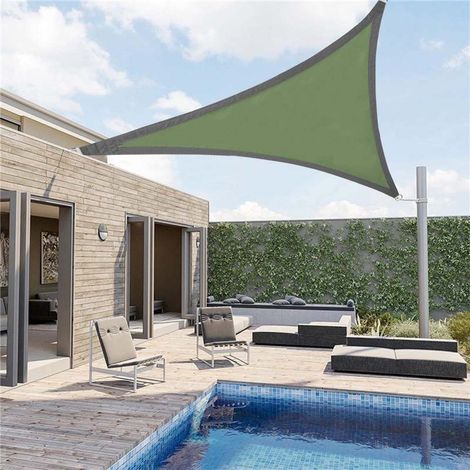 Voile d'ombrage triangulaire de 118 x 118 x 118 pouces, auvent pour terrasse, jardin ou cour. (1/3)