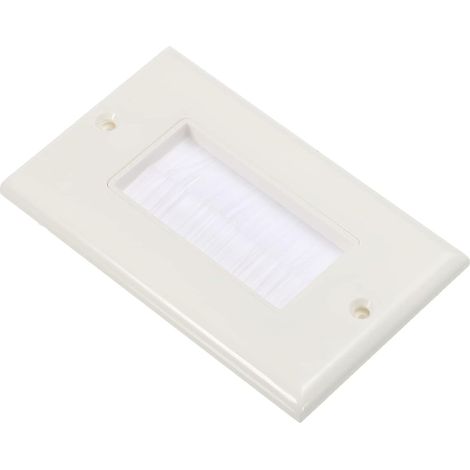 Brosse Paroi Plaque Décoration Paroi Panneau Câble Passage Traversant Simple Groupe Plaque Supports 114mmx70mm Blanc pour Câbles Basse Tension (1/4)
