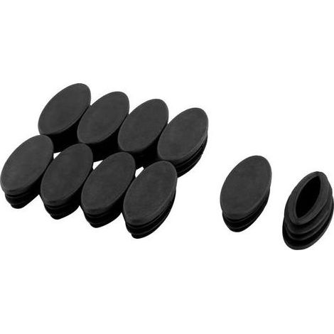 Lot de 10 embouts de pieds de chaise en plastique ovale noir 20 x 40 mm (1/5)