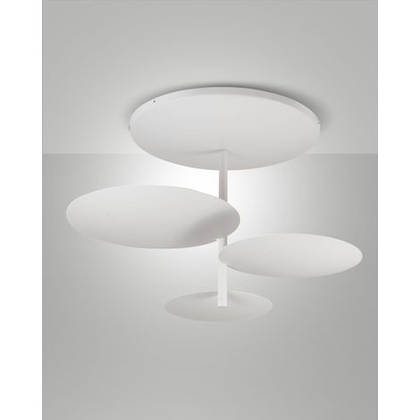 Plafonnier Led Simplon 3 X 15,5 W Intégré, 5 180 Lm, 3 000 K, Dimmable, Coupure De Phase, Cadre Métallique, Ip20, Classe 1 - Blanc (1/2)