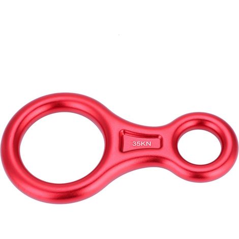 Descendeur en 8 pour Rappel et Sauvetage - Anneau Corde 35KN Équipement d'Escalade (Rouge) (1/5)