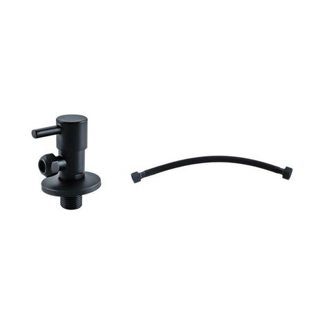 Fortifura Calvi Robinet d'arrêt d'angle avec flexible - flexible 30 cm - 1/2x3/8 - noir mat (1/5)