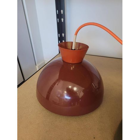Lampada a sospensione lito rotonda, diametro 22 cm, color terracotta - Atmosphera créateur d'intérieur (1/3)