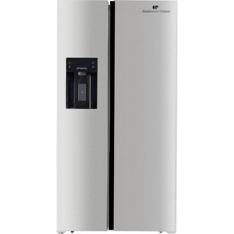 Continental Edison – Réfrigérateur américain 556L – Distributeur eau et glaçons – Total No Frost – Classe E – 91,1 x 70,6 x 178 cm