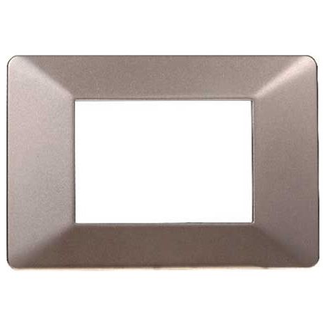 Plaque compatibles Vimar Plana 3 modules plastique couleur acier bronze Ettroit EV83310