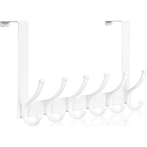 Crochet de porte, crochet de suspension, porte-serviettes de salle de bain, cintre indispensable pour dortoir (1 paquet, blanc) (1/5)