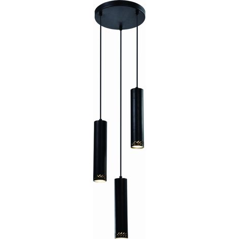 Candellux TUBO lustre métal noir 3xGU10 110cm réglable (1/2)