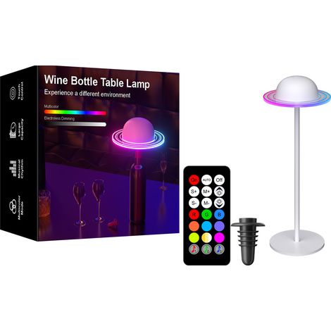 Lampada da Tavolo LED RGB Planetaria – Sincronizzazione Musicale, Ricaricabile USB, Dimmerabile – Design Moderno in PMMA e Metallo – Ideale per Camera, Ufficio e Atmosfera Relax (1/4)