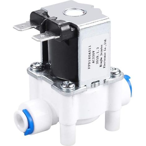 Plastic Solenoid Valve 220V 6.35mm Pipe Hose Quick Connection Water Purifier Drinking Fountain Pressure Controller Switch (1/5)