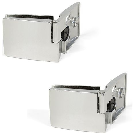 Emuca Jeu de charnières pour portes en verre, centrales, épaisseur 4-5mm, Zamak, Chromé brillant - talla (1/3)
