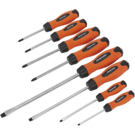 Sealey Screwdriver Set 8pc Hammer-Thru Hi-Vis Orange HV004 (1/8)