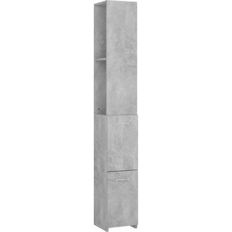 Armadietto Bagno Mobile da Bagno Grigio Cemento 25x26,5x170cm Legno Multistrato (1/5)