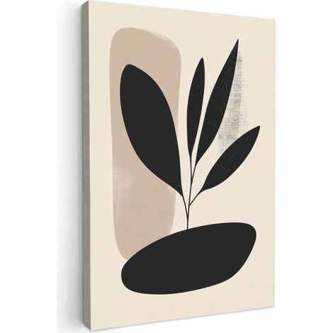 CUADRO EN LIENZO Planta - Beige - Japandi Decoracion Pared Salon 20x30 cm